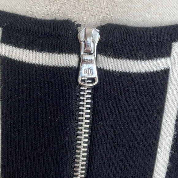 Lauren Ralph Lauren Navy & White Sleeveless knit Midi Dress / Size Small - Picture 9 of 15